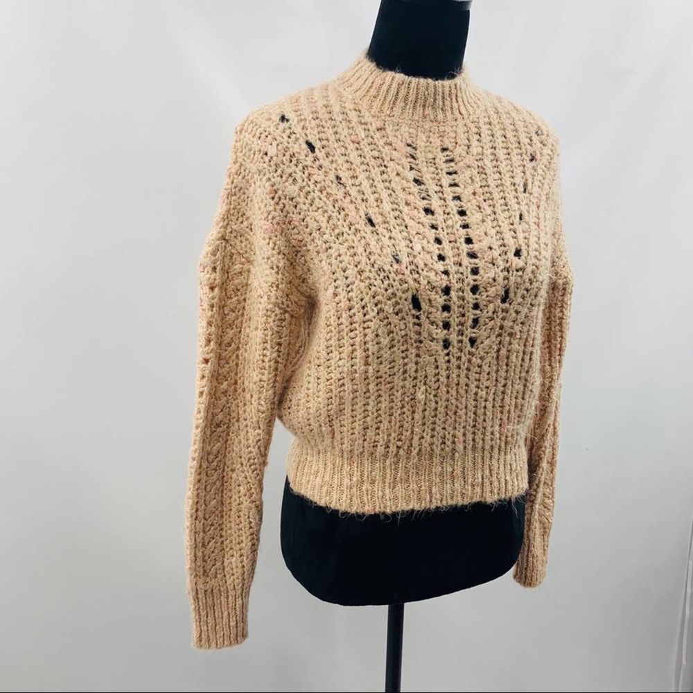 Topshop Mock Neck Pullover Airy Open Stitching - Picture 7 of 12